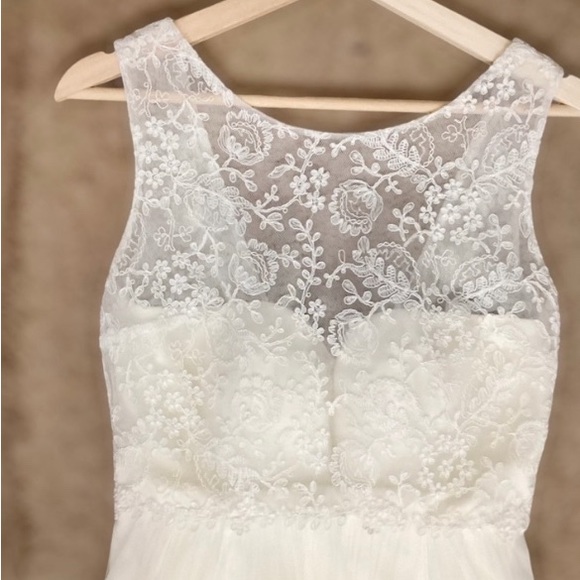 Jenny Yoo CLAUDINE Sleeveless Embroidered Tulle Wedding Dress Ivory 4 - Picture 7 of 13